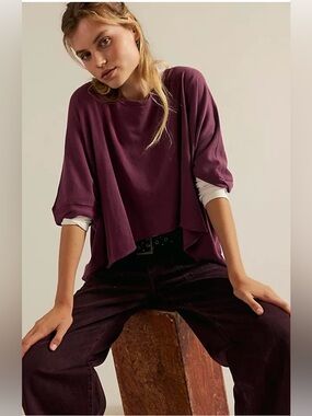 Free People We the Free CC top in chocolate grape